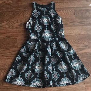 Mossimo Black Dress with colorful design Size L